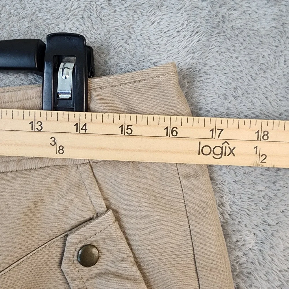 Worthington Skirt Womens 12 Tan Khaki Cotton Blend Lined Utility Pocket Pencil